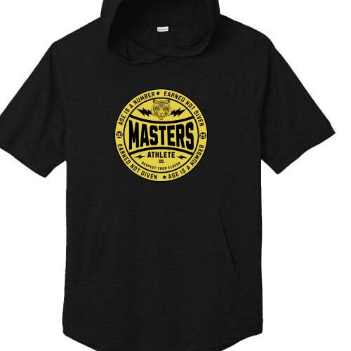 Masters Athlete Co. Yellow Tiger Badge Short Sleeve Hoodie